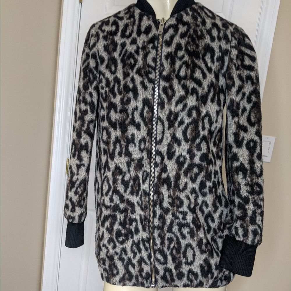 Aritzia Wilfred free leopard wool blend jacket